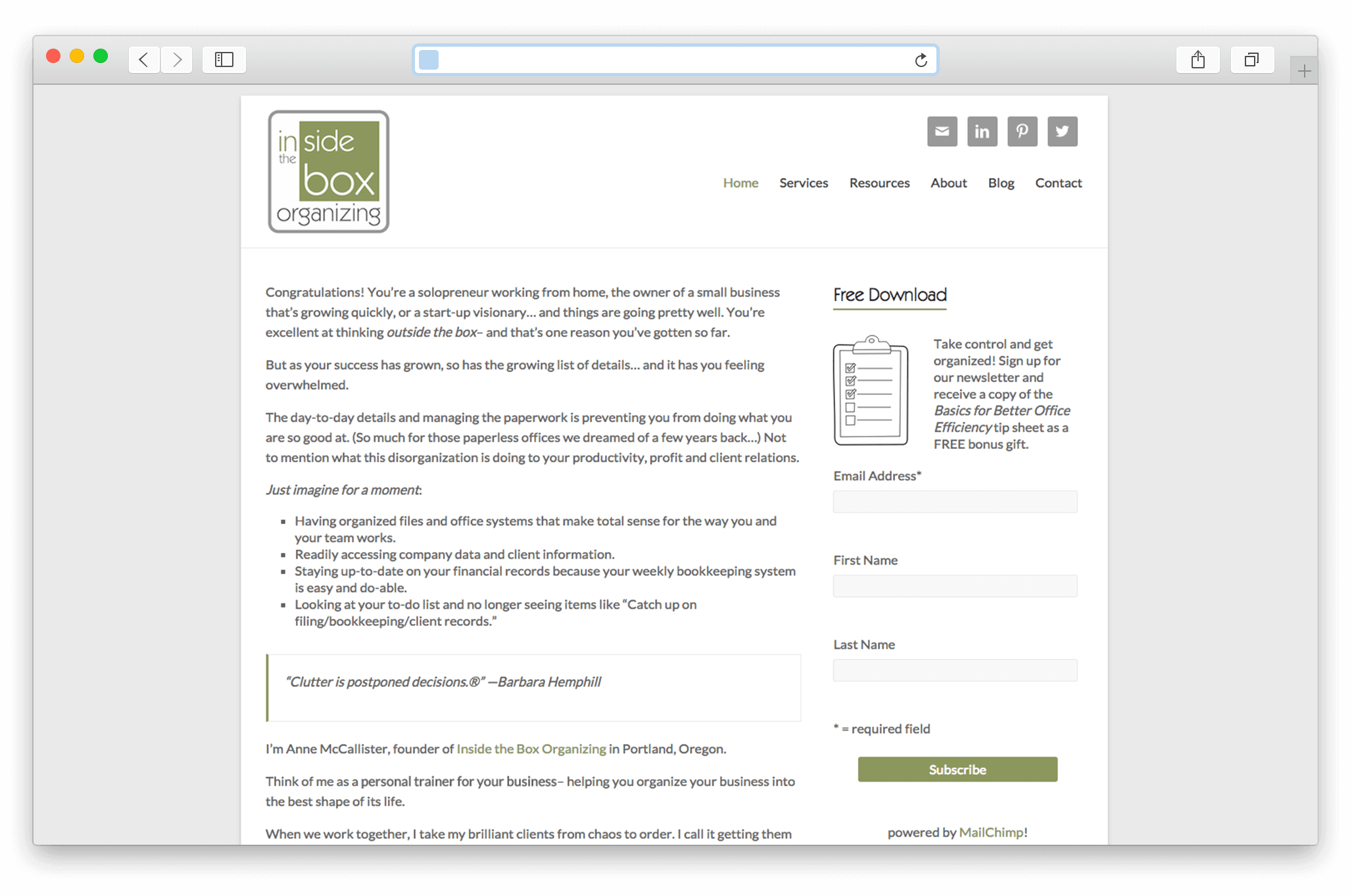 Inside the Box Organizing