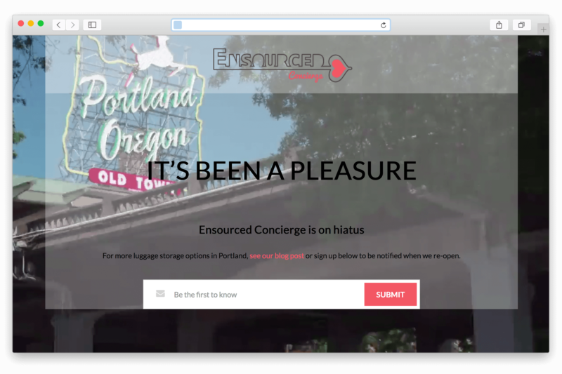 Ensourced Concierge Luggage Storage